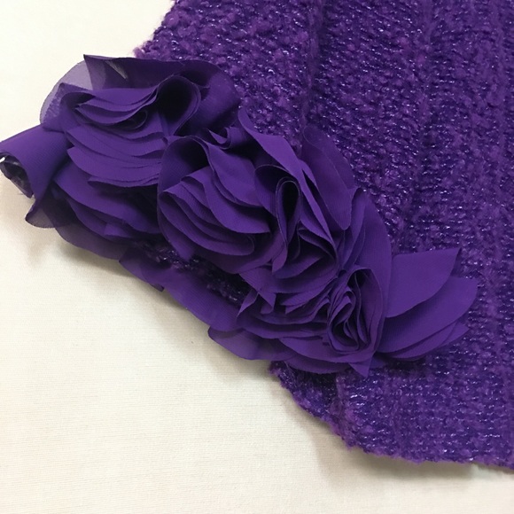 Joan Rivers Women’s Purple Wool/ Acrylic Blend Cropped Cardigan. Sz L - Picture 3 of 8